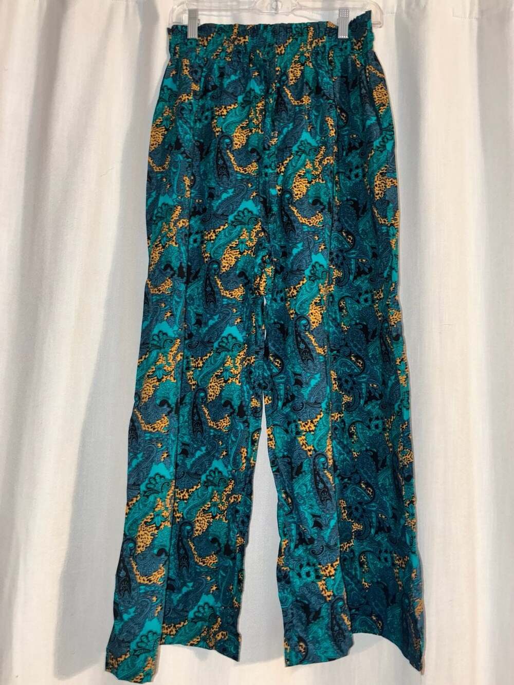 YESNO Women's Paisley Print Wide Leg Summer Pants Size M